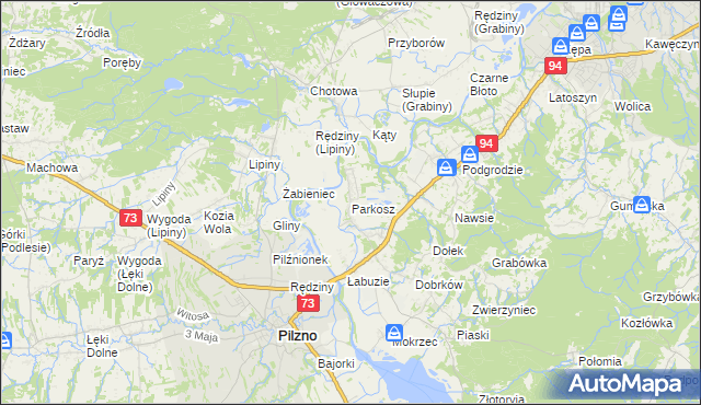 mapa Parkosz, Parkosz na mapie Targeo