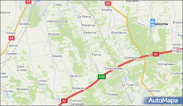 mapa Parma, Parma na mapie Targeo