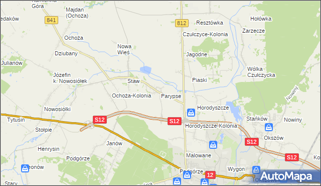 mapa Parypse, Parypse na mapie Targeo