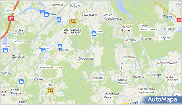 mapa Pęchery, Pęchery na mapie Targeo