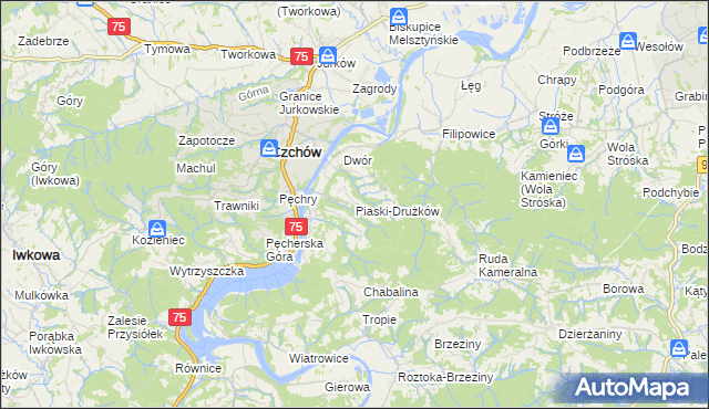 mapa Piaski-Drużków, Piaski-Drużków na mapie Targeo