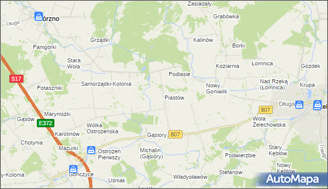 mapa Piastów gmina Żelechów, Piastów gmina Żelechów na mapie Targeo