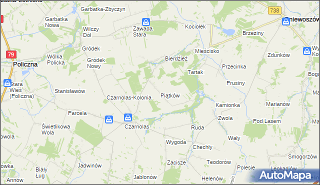 mapa Piątków, Piątków na mapie Targeo