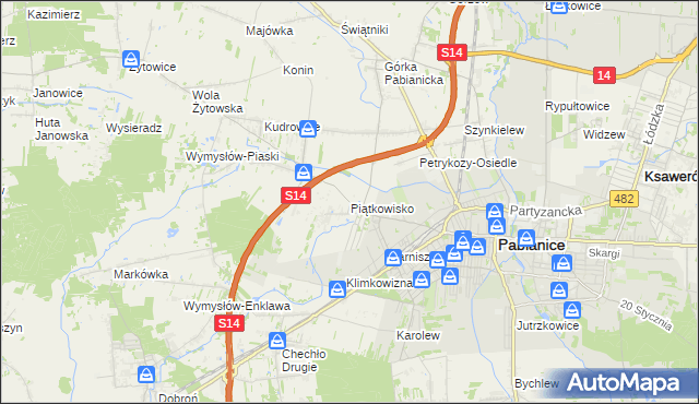 mapa Piątkowisko, Piątkowisko na mapie Targeo