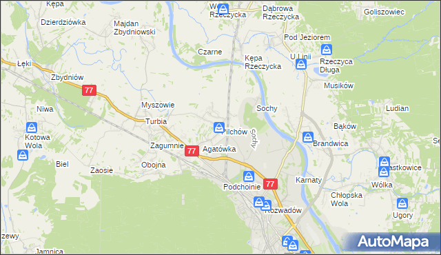 mapa Pilchów, Pilchów na mapie Targeo