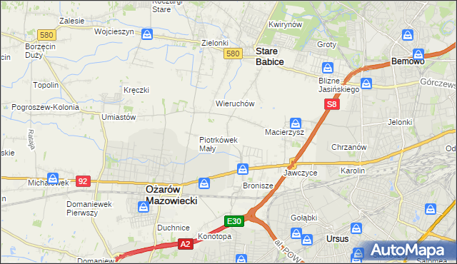 mapa Piotrkówek Duży, Piotrkówek Duży na mapie Targeo