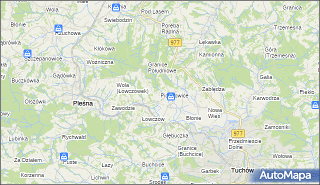 mapa Piotrkowice gmina Tuchów, Piotrkowice gmina Tuchów na mapie Targeo