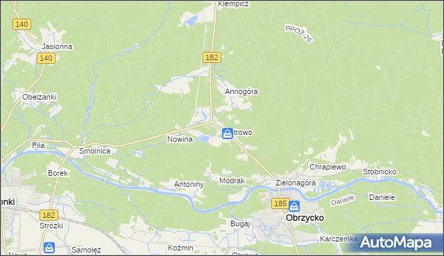 mapa Piotrowo gmina Obrzycko, Piotrowo gmina Obrzycko na mapie Targeo