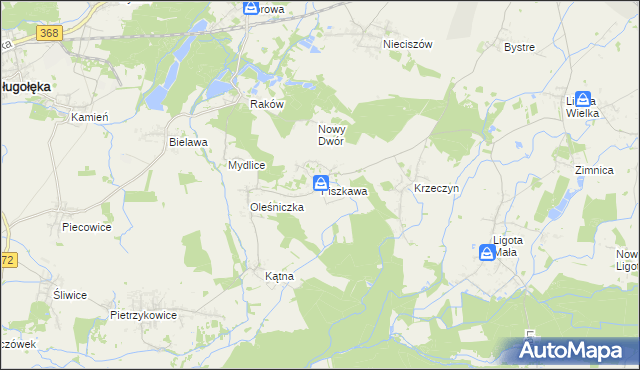 mapa Piszkawa, Piszkawa na mapie Targeo