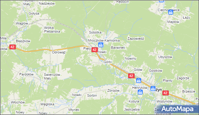 mapa Płaczków, Płaczków na mapie Targeo