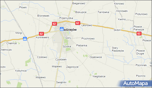 mapa Plebanka gmina Radziejów, Plebanka gmina Radziejów na mapie Targeo