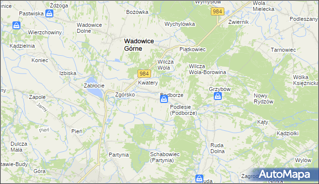 mapa Podborze gmina Radomyśl Wielki, Podborze gmina Radomyśl Wielki na mapie Targeo