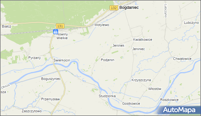 mapa Podjenin, Podjenin na mapie Targeo