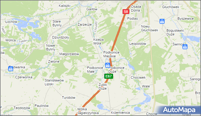 mapa Podkońska Wola, Podkońska Wola na mapie Targeo