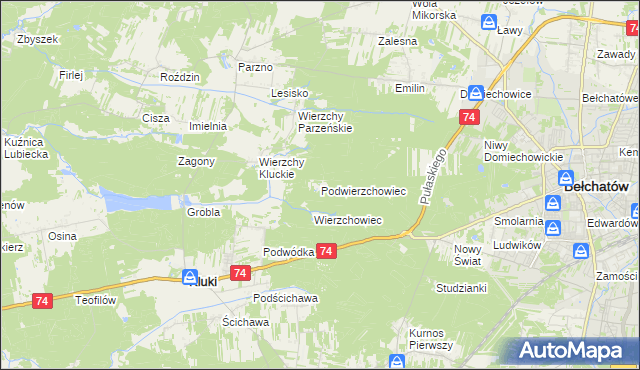 mapa Podwierzchowiec, Podwierzchowiec na mapie Targeo