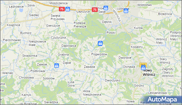 mapa Pogwizdów gmina Bochnia, Pogwizdów gmina Bochnia na mapie Targeo