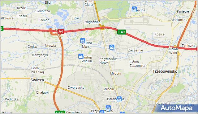 mapa Pogwizdów Nowy, Pogwizdów Nowy na mapie Targeo