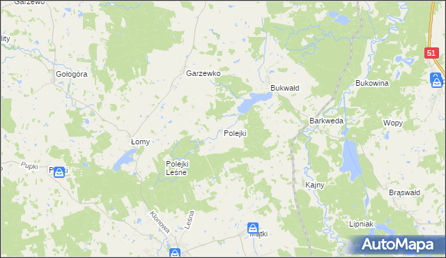 mapa Polejki, Polejki na mapie Targeo