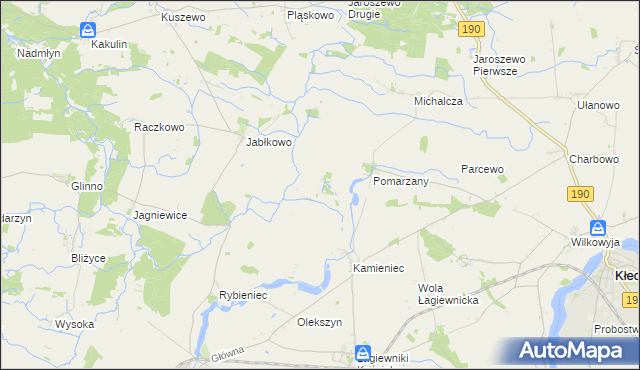 mapa Pomarzanki gmina Skoki, Pomarzanki gmina Skoki na mapie Targeo