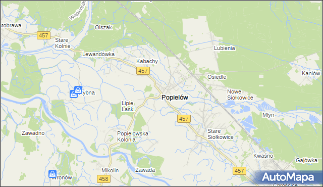 mapa Popielów powiat opolski, Popielów powiat opolski na mapie Targeo