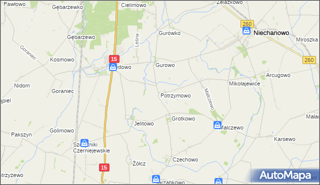 mapa Potrzymowo, Potrzymowo na mapie Targeo