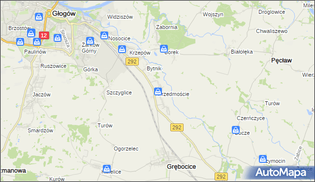 mapa Przedmoście gmina Głogów, Przedmoście gmina Głogów na mapie Targeo