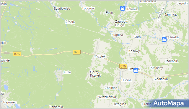 mapa Przyłęk gmina Niwiska, Przyłęk gmina Niwiska na mapie Targeo