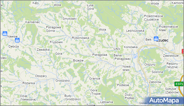 mapa Pstrągowa, Pstrągowa na mapie Targeo