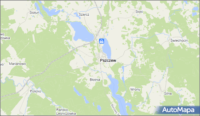 mapa Pszczew, Pszczew na mapie Targeo