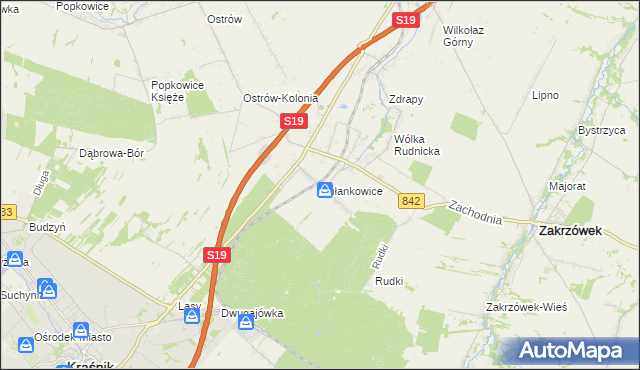 mapa Pułankowice, Pułankowice na mapie Targeo