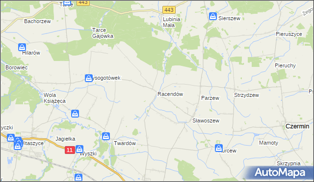 mapa Racendów, Racendów na mapie Targeo