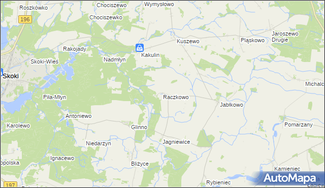 mapa Raczkowo, Raczkowo na mapie Targeo