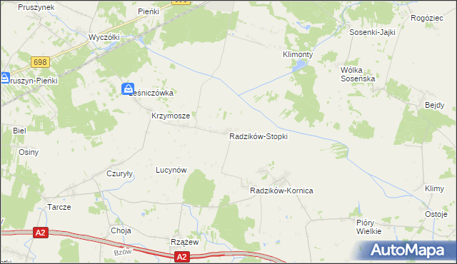 mapa Radzików-Stopki, Radzików-Stopki na mapie Targeo