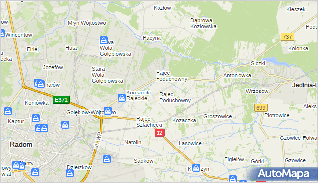 mapa Rajec Poduchowny, Rajec Poduchowny na mapie Targeo