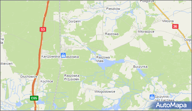 mapa Raszowa Mała, Raszowa Mała na mapie Targeo