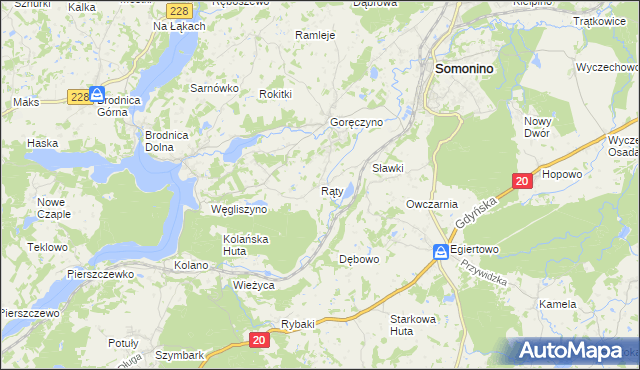 mapa Rąty, Rąty na mapie Targeo