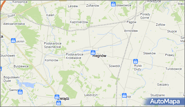 mapa Regnów, Regnów na mapie Targeo