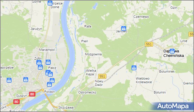 mapa Reptowo gmina Dąbrowa Chełmińska, Reptowo gmina Dąbrowa Chełmińska na mapie Targeo