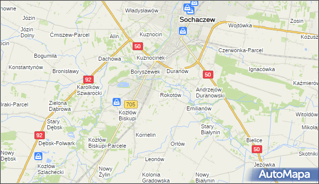 mapa Rokotów, Rokotów na mapie Targeo