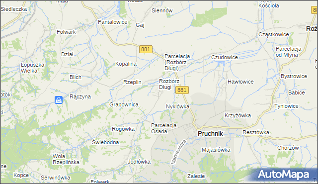 mapa Rozbórz Okrągły, Rozbórz Okrągły na mapie Targeo