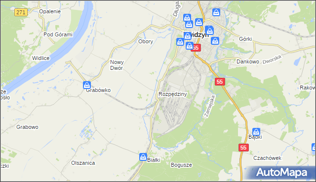 mapa Rozpędziny, Rozpędziny na mapie Targeo