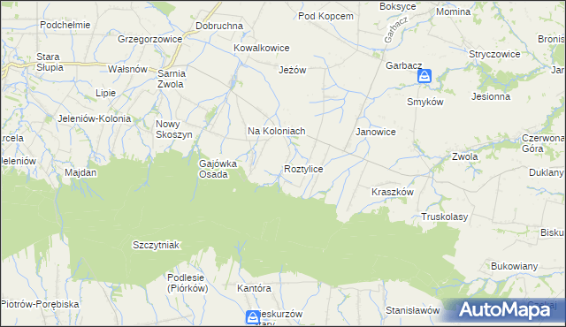 mapa Roztylice, Roztylice na mapie Targeo