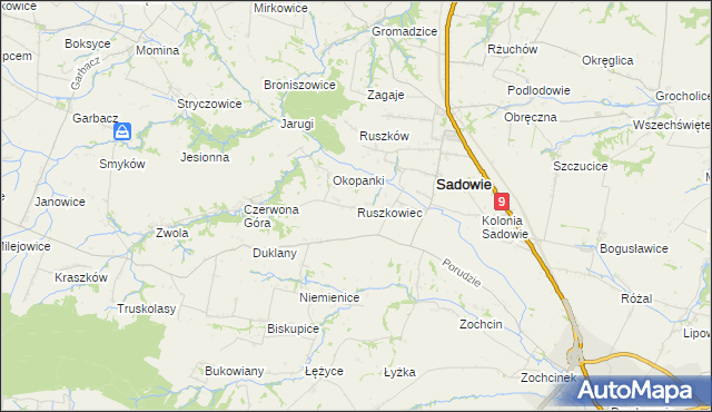 mapa Ruszkowiec, Ruszkowiec na mapie Targeo