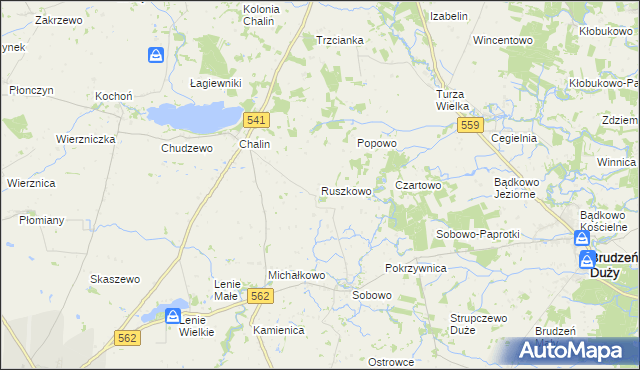 mapa Ruszkowo gmina Dobrzyń nad Wisłą, Ruszkowo gmina Dobrzyń nad Wisłą na mapie Targeo