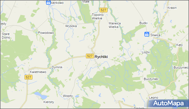 mapa Rychliki, Rychliki na mapie Targeo