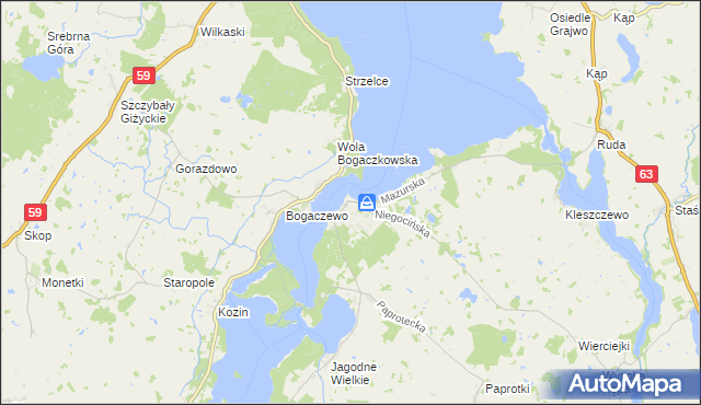 mapa Rydzewo gmina Miłki, Rydzewo gmina Miłki na mapie Targeo