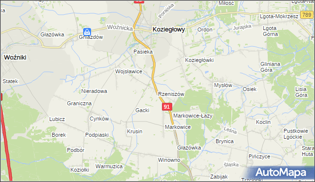 mapa Rzeniszów, Rzeniszów na mapie Targeo