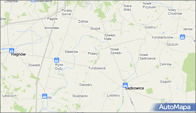 mapa Rzymiec gmina Sadkowice, Rzymiec gmina Sadkowice na mapie Targeo