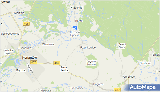 mapa Rzymkowice, Rzymkowice na mapie Targeo