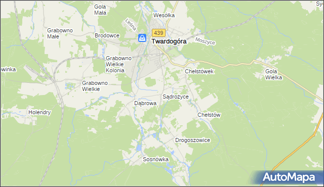 mapa Sądrożyce, Sądrożyce na mapie Targeo